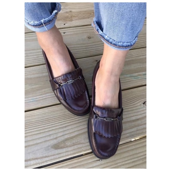 G.H. Bass & Co. Shoes - G.H. Bass & Co. Women’s USA Made Leather Burgundy Fringe Loafer 6.5